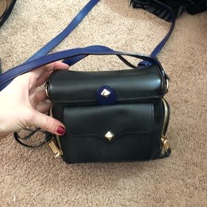 Rebecca Minkoff Black Blue Square Studded Purse